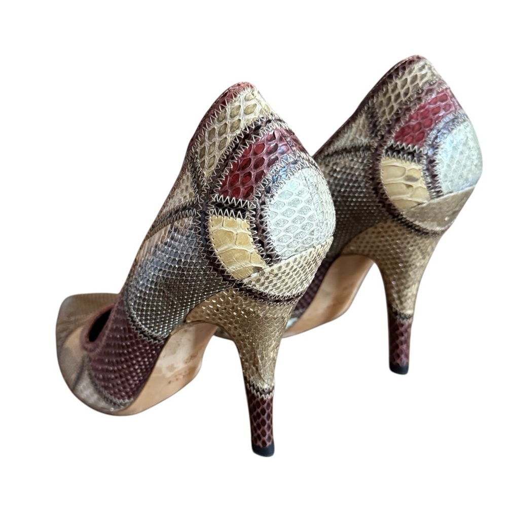 Gucci Python Snakeskin Patchwork Pumps Pointed To… - image 3